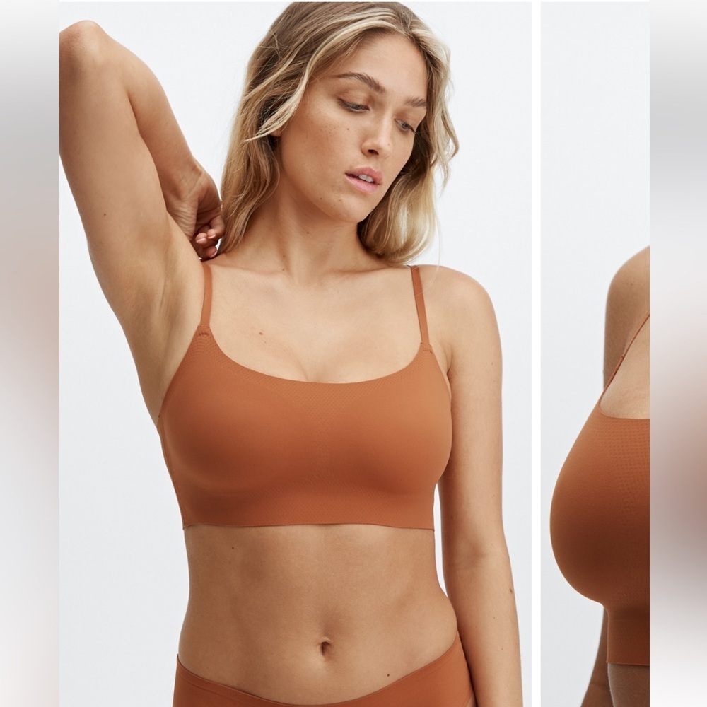 NWT Fabletics Minimal Bonded Bralette Burnt Brick 3X